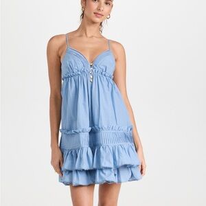 Aje Blue Ruffled Sundress